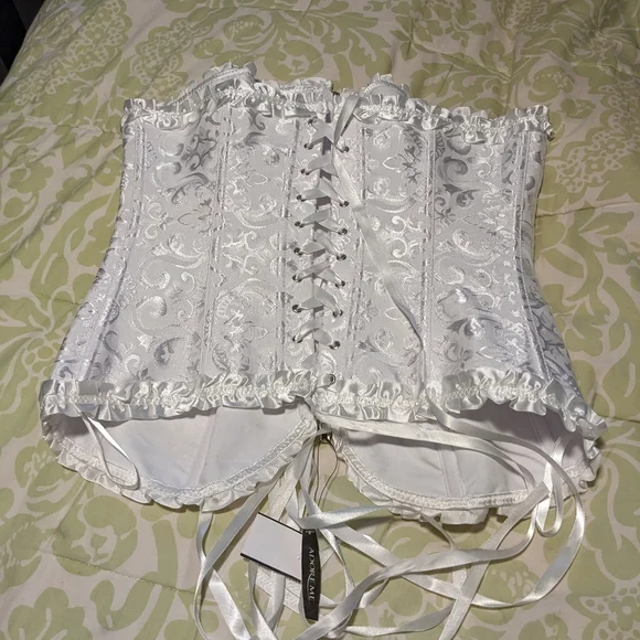 Adore Me White Ruffle Bustier - Picture 1 of 9